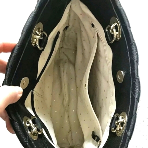 ♠ KATE SPADE Black & Gold-tone Quilted Leather Purse Preloved **** - Picture 3 of 12